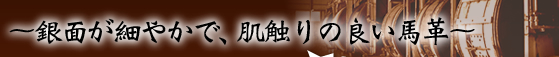 〜銀面が細やかで、肌触りの良い馬革〜